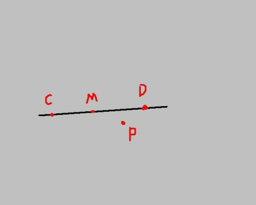 Отметьте в тетради точки c и d и проведите прямую cd. отметьте на отрезке cd точку m. лежит ли эта т