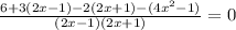 \frac{6+3(2x-1)-2(2x+1)-(4x^2-1)}{(2x-1)(2x+1)}=0