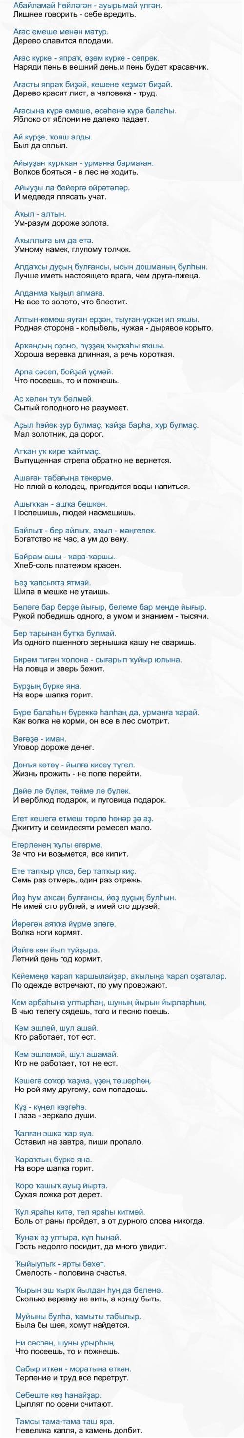 Пословицы о родине на башкирском языке
