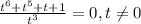 \frac{t^6+t^5+t+1}{t^3} =0,t \neq 0