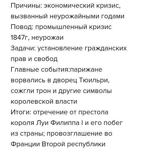 Стаблицей по революции во франции 19-20вв год причины ход итоги надо