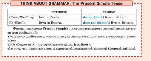 Read about the present simple tense . then read sentences and match them with the correct answer a,