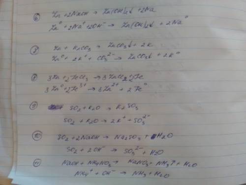 Составить все возможные уравнения в молекулярном и ионном виде : hcl,mg(no3)2,zn,so2,k2o,naoh,k2co3,
