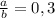 \frac{a}{b}=0,3 &#10;