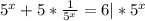 5^{x} +5* \frac{1}{ 5^{x} }=6 |* 5^{x}