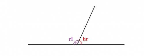 Найдите смежные углы hr и rl если угол hr меньше угла rl на 40 градусов.