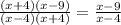 \frac{(x+4)(x-9)}{(x-4)(x+4)} = \frac{x-9}{x-4}