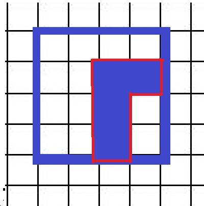 Квадрат разделили на равные квадраты. найди периметр закрашенной фигуры. |❏❏❏❏| |❏❏▀▀ | |❏❏▀❏| |❏❏▀❏