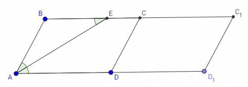 Дан параллелограмм. известно, что биссектриса одного из его углов делит противолежащую сторону на 2