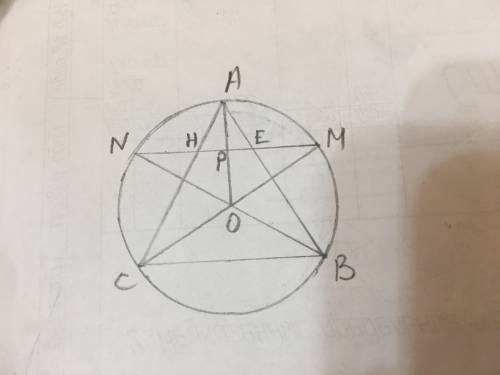 Вокруг равностороннего треугольника авс описана окружность. точки м и n -середины дуг ав и вс. докаж