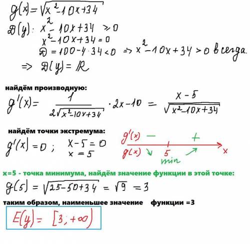 g(x)=\sqrt{x^{2} -10x+34}