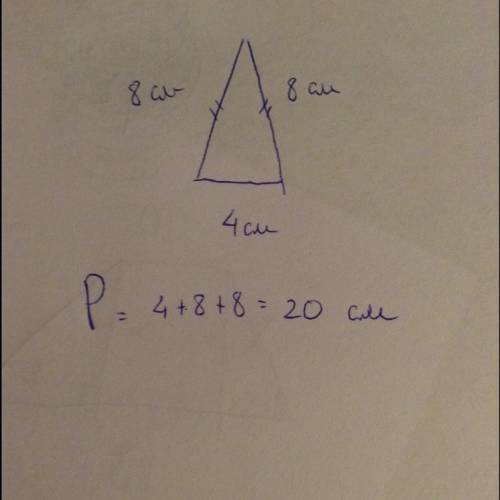 Основание равнобедроного треугольника равно 4 см .боковая сторона в двп раза больше основания.найдит