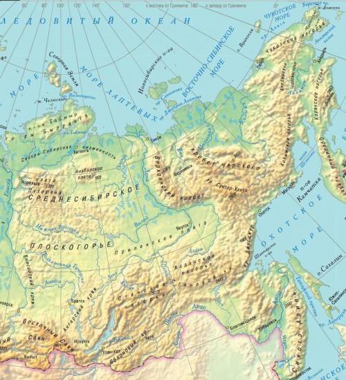 Какая протяженность среднесибирского плоскогорья с севера на юг и с запада на восток?