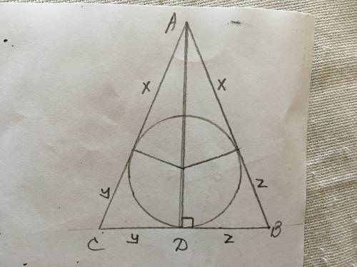 Окружность вписанная в треугольник авс касается стороны вс в точке d. докажите что если луч аd - бис