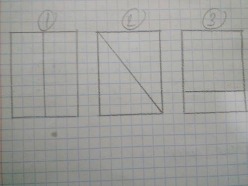 Начерти в тетради 3 одинаковых прямоугольника,длины сторон кождого из которых 3 см и 4 см.проведи в