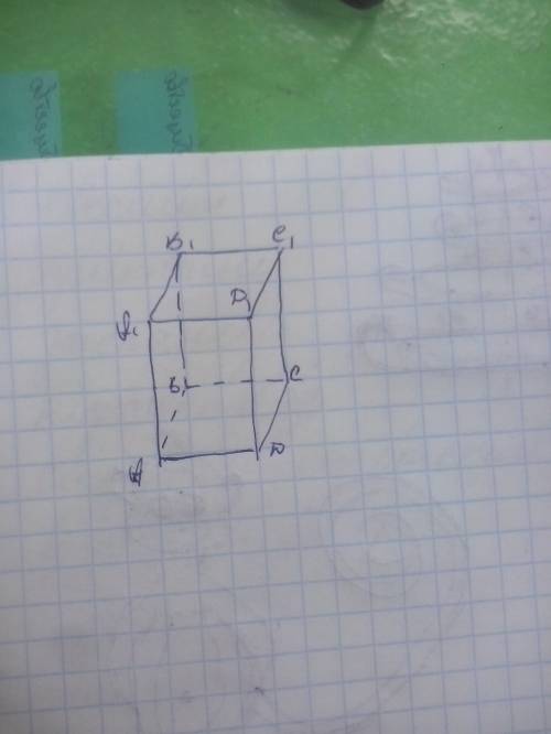 Сделайте рисунок четырёхугольной призмы, обозначьте её и запишите вершины основания боковые рёбра