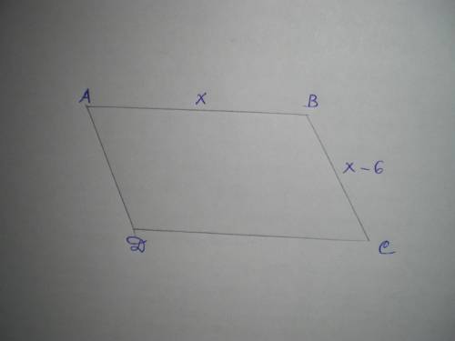 Найти стороны параллелограмма abcd если его периметр равен 48 см а сторона ab больше bc на 6 см