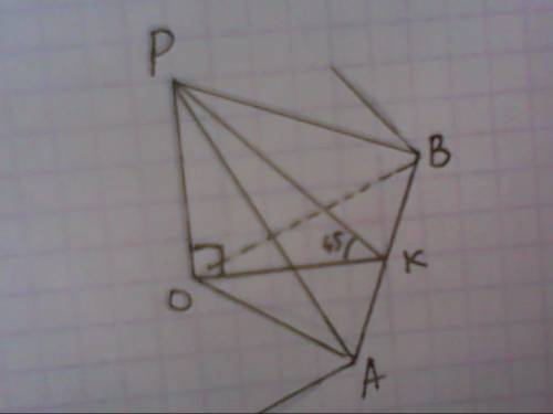 Вправильной 12-угольной пирамиде апофема равна 2 корня из 2,все боковые грани которой наклонены к пл