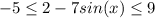 -5 \leq 2-7sin(x) \leq 9