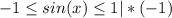 -1 \leq sin(x) \leq 1|*(-1)