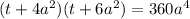 (t+4a^2)(t+6a^2)=360a^4