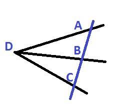 Три прямые ,проходящие через точку d, пересекают четвёртую прямую соответственно в точках a b c d. д