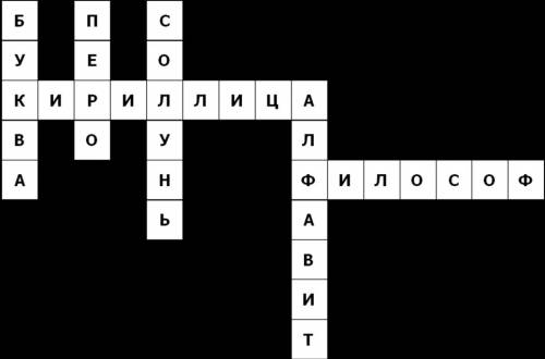 Составить кроссворд появление славянской письменности по живому слову