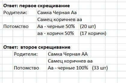 Дві чорні самки миші схрещувалися з коричневим самцем. одна самка в кілька приплодів дала 20 чорних