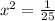 x^2= \frac{1}{25}