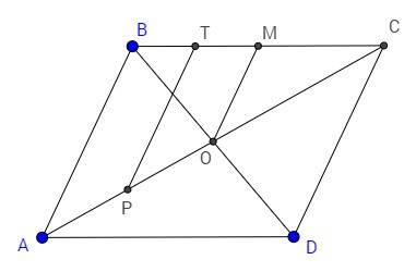 Впараллелограмме авсd диагонали пересекаются в точке о. точки м и р -середины отрезков вс и ао соотв