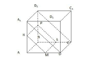 Все грани параллелипипеда abcda1b1c1d1 квадраты со стороной 10 см через середину ребра bc параллельн