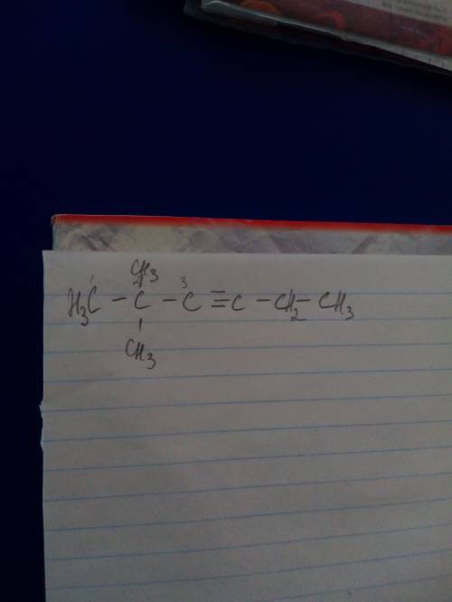 Скласти структурну формулу таких як 2,2 диметил, гекс-3-ін