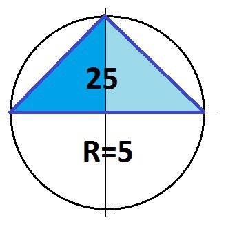 Равнобедренный треугольник вписанный в окружность причем его основания является диаметром окружности