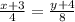 \frac{x+3}{4} = \frac{y+4}{8}