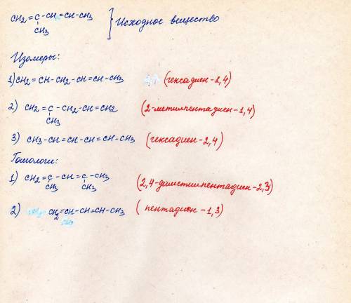 2метилпентадиен 1.3 /// 3-изомера, 2-гомолога