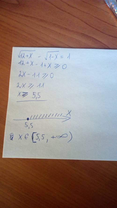 Корень 12+х- корень 1-х=1 решите на листочке