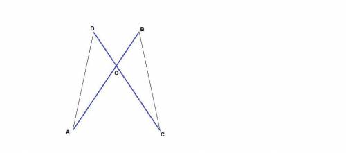 Равные отрезки ab и cd пересекаются в точке o так что ao : ob = co : od = 2 : 1. докажите что угол a