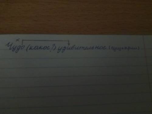 Проведите синтаксический разбор словосочетаний удивительное чудо