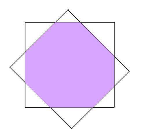 Можно ли расположить на плоскости два четырёхугольника так, чтобы их пересечение являлось 8- угольни