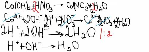 Допишите реакцию, напишите ее тип и напишите полное и краткое ионное уравнение co(oh2) + hno3 >