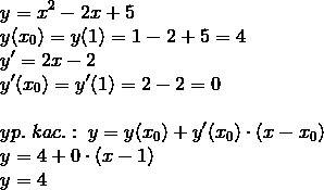 Составить уравнение касатеоьной и нормали к графику функции y=x2-2x+5 в точке с абсциссой x0=1
