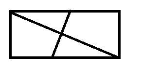 Раздели квадрат двумя линиями на 2 треугольника и 2 четырёхугольника.