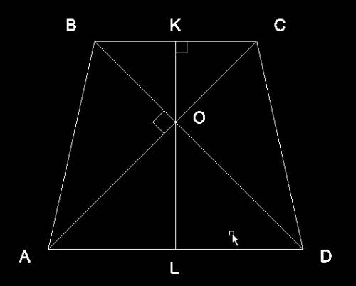 Диагональ равнобококой трапеции перпендикулярны, ее высота равна 7см, а ее периметр 30см.найдите бок