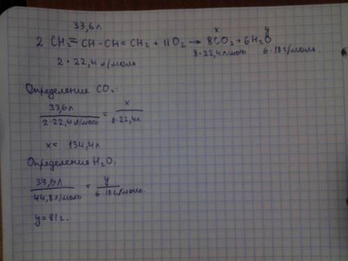 Определить сколько воды (в г) и углекислого газа (в литрах. при н.у.) , выделяется при сжигание бута