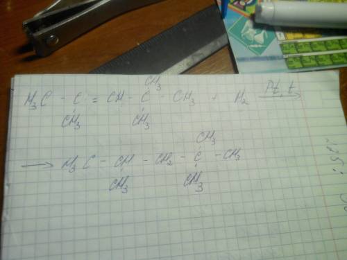 Напишите схему реакции каталитического гидрирования 2,4,4 - триметилпентена 2. назовите полученное с