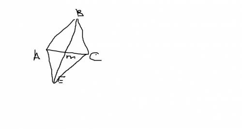 Известно что m середина стороны a c треугольника a bc на луче bm вне треугольника отложили отрезок m