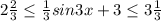 2\frac{2}{3} \leq } \frac{1}3} sin3x+3\leq 3\frac{1}{3}