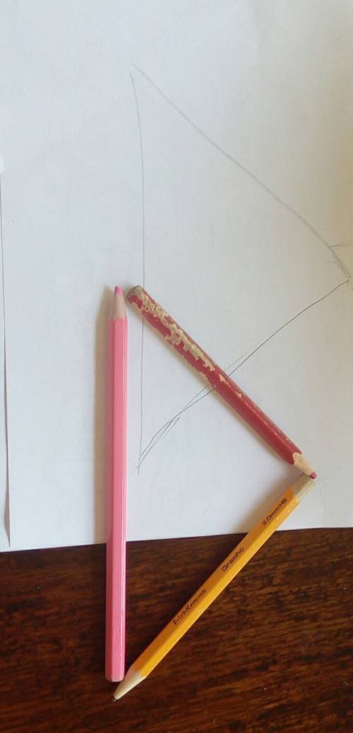 Возьми два карандаша, длина каждого из которых не меньше 10см , и расчетную палочку. построй из них
