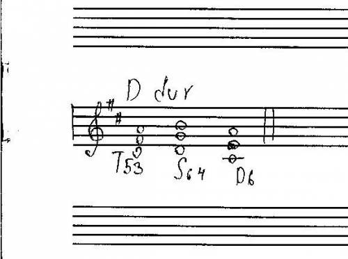 Постройте т54 , с64 , д6 , в ре мажоре.сольфеджио 3 класс