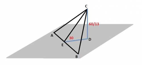 Катеты прямоугольного треугольника равны 10 и 24 см. вычислить расстояние от вершины прямого угла до